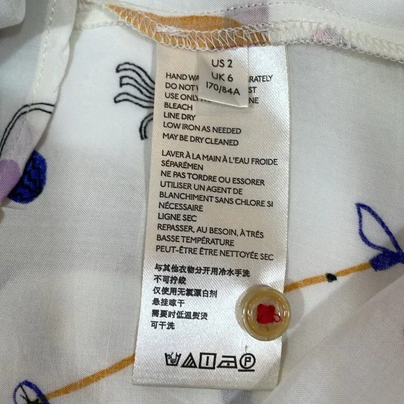 Anthropologie Maeve Marisol Ruffled Ski Blouse Top Size 2 EUC - Picture 8 of 12